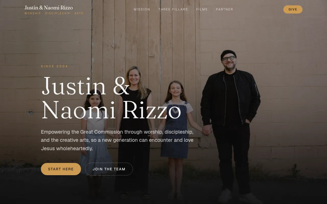 Screenshot of justinandnaomi.com