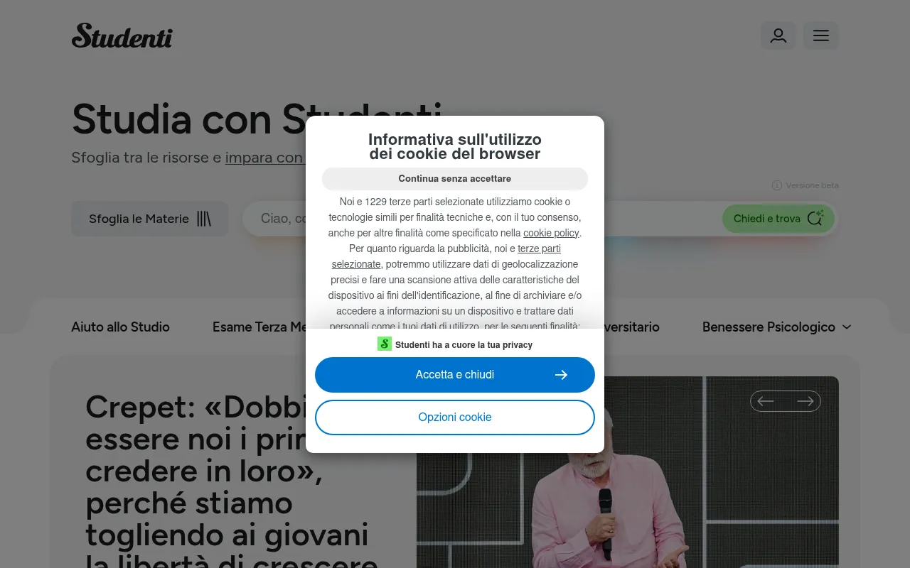 Screenshot of studenti.it