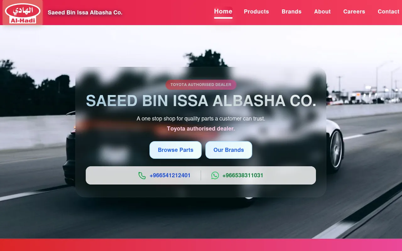 Screenshot of alhadiautoparts.com