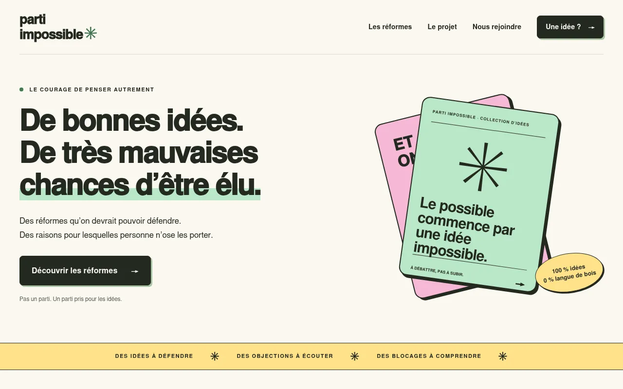 Screenshot of parti-impossible.fr
