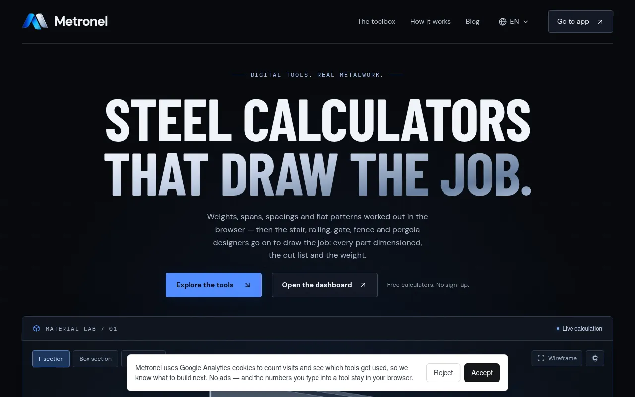 Screenshot of metronel.com