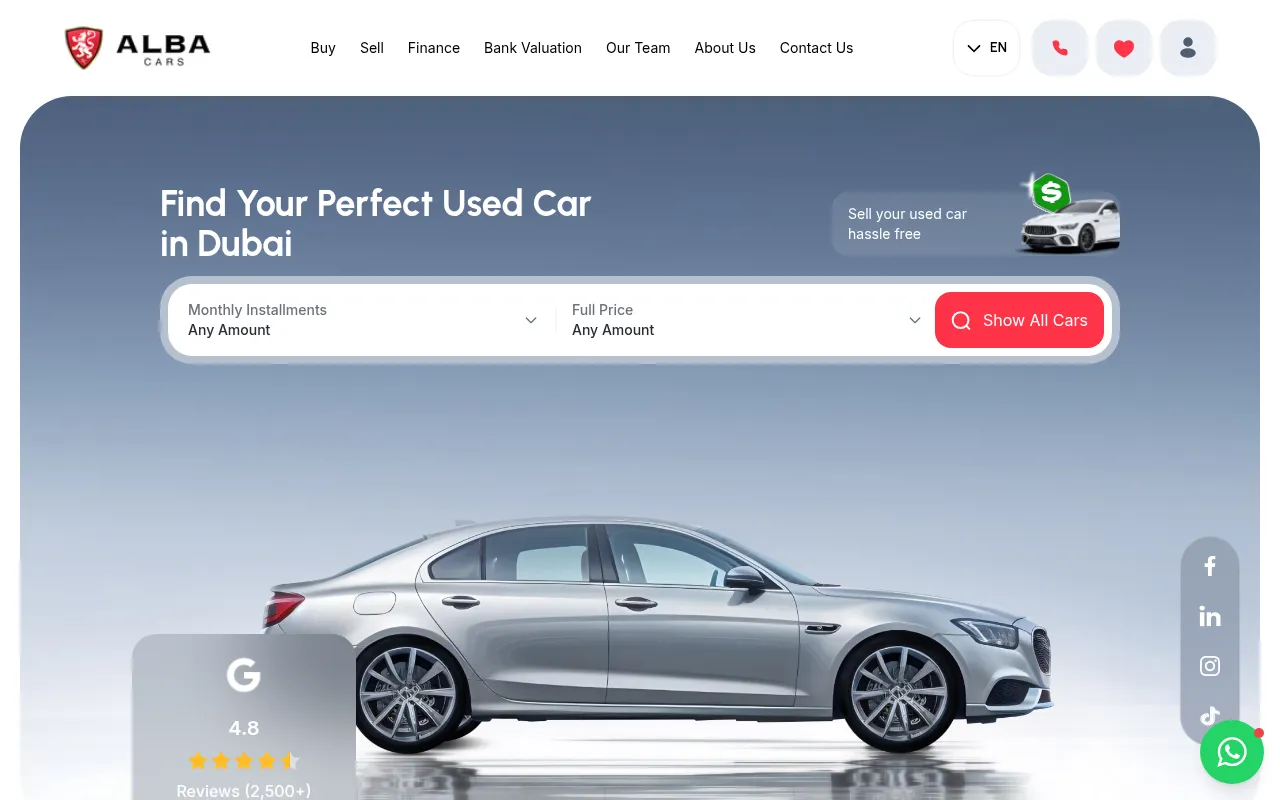 Screenshot of albacars.ae