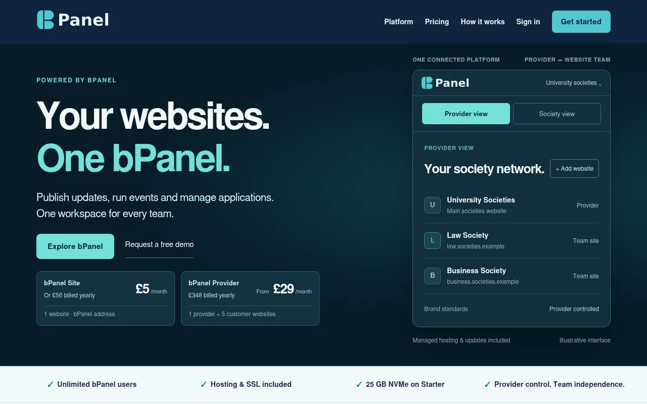 Screenshot of bpanel.net