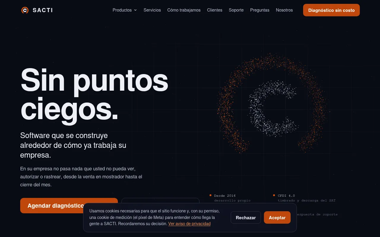 Screenshot of sacti.mx