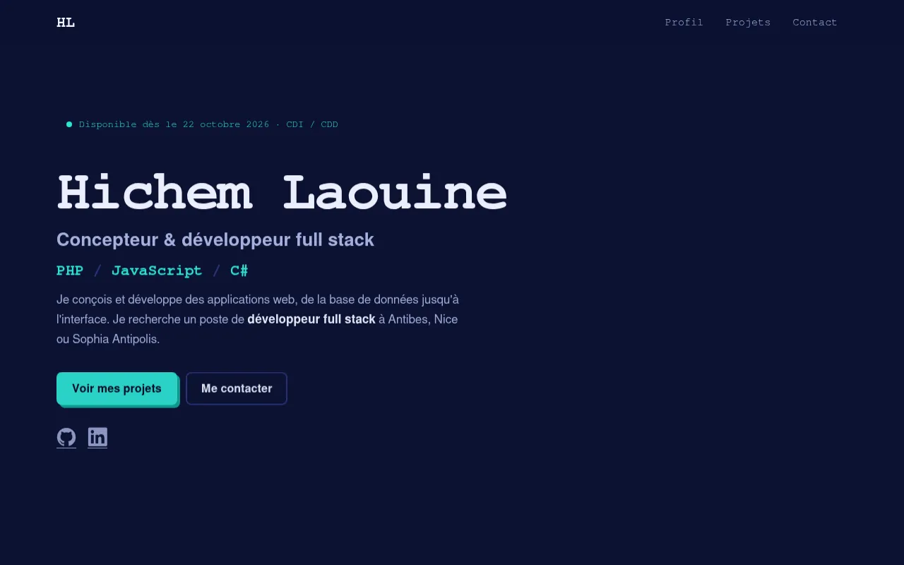 Screenshot of hichemlaouine.com