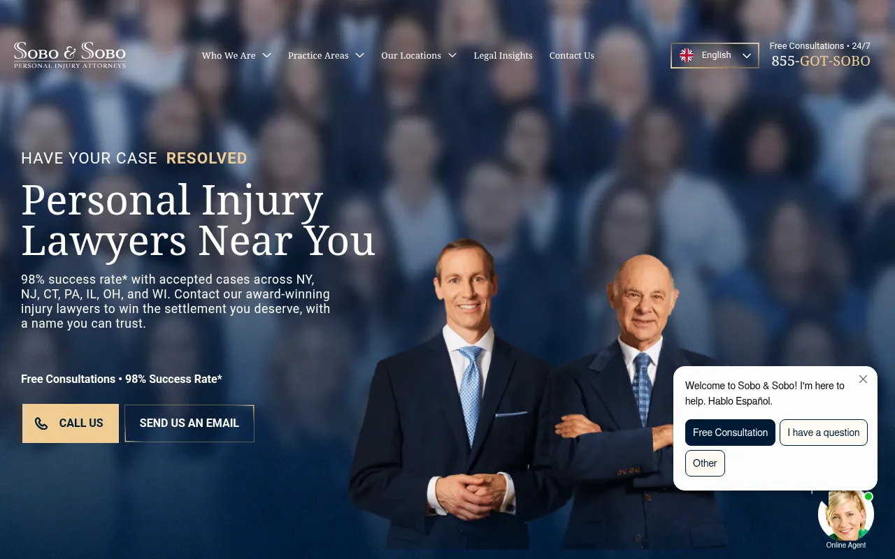 Screenshot of sobolaw.com