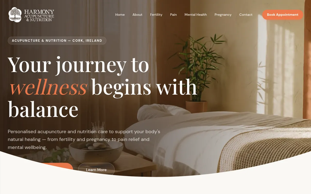 Screenshot of harmonyacupuncture.ie