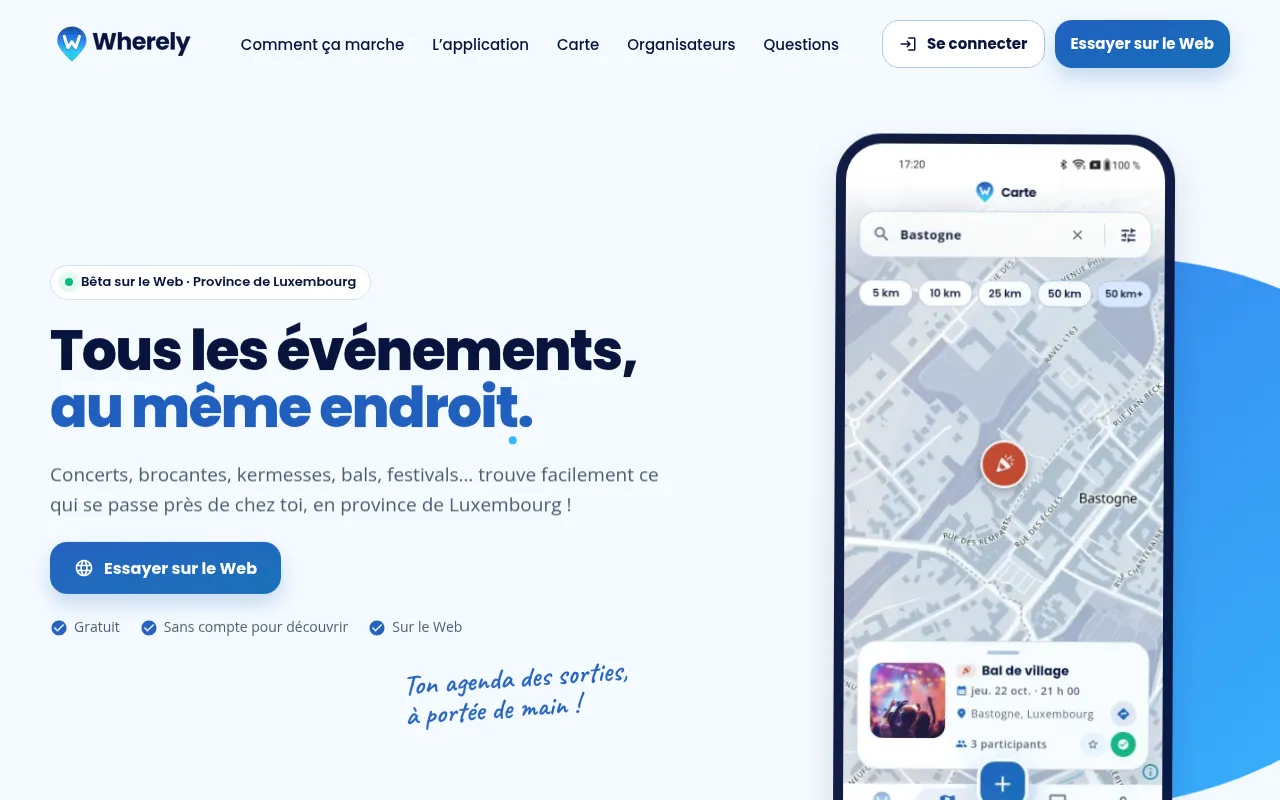 Screenshot of wherely.be