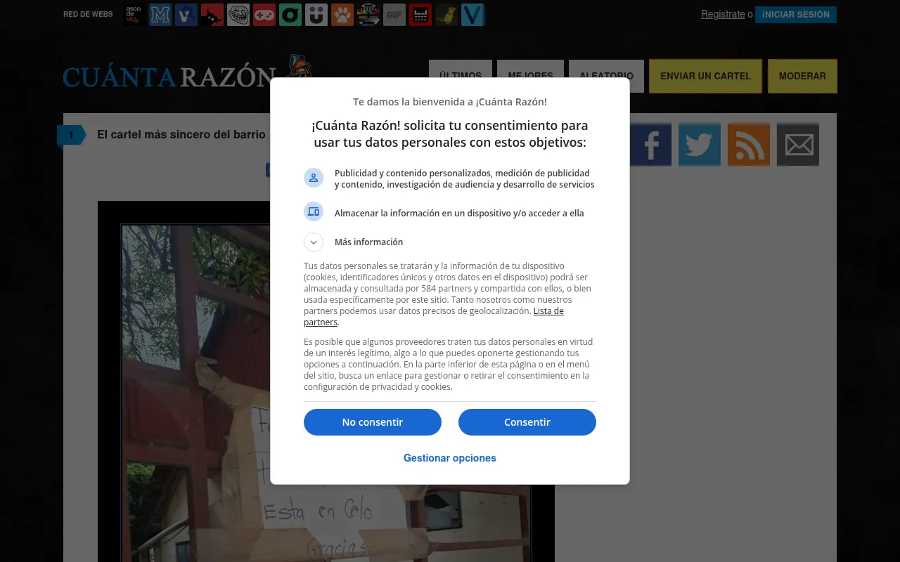 Screenshot of cuantarazon.com