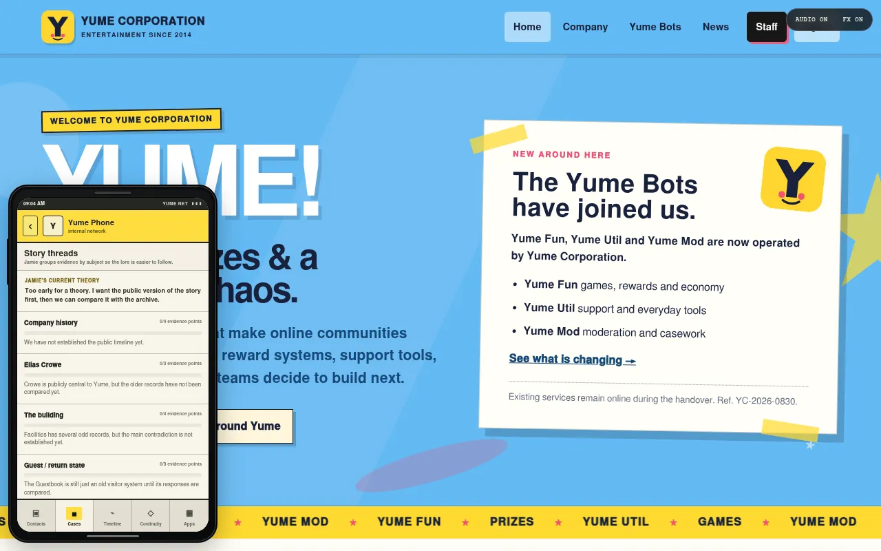 Screenshot of yumecorporation.xyz