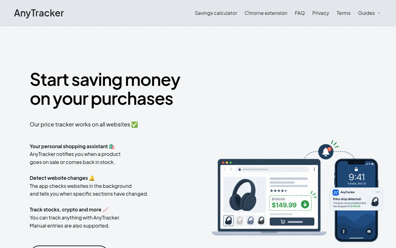 Screenshot of anytracker.org