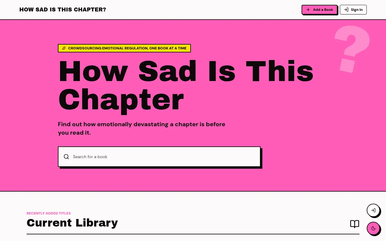 Screenshot of howsadisthischapter.com