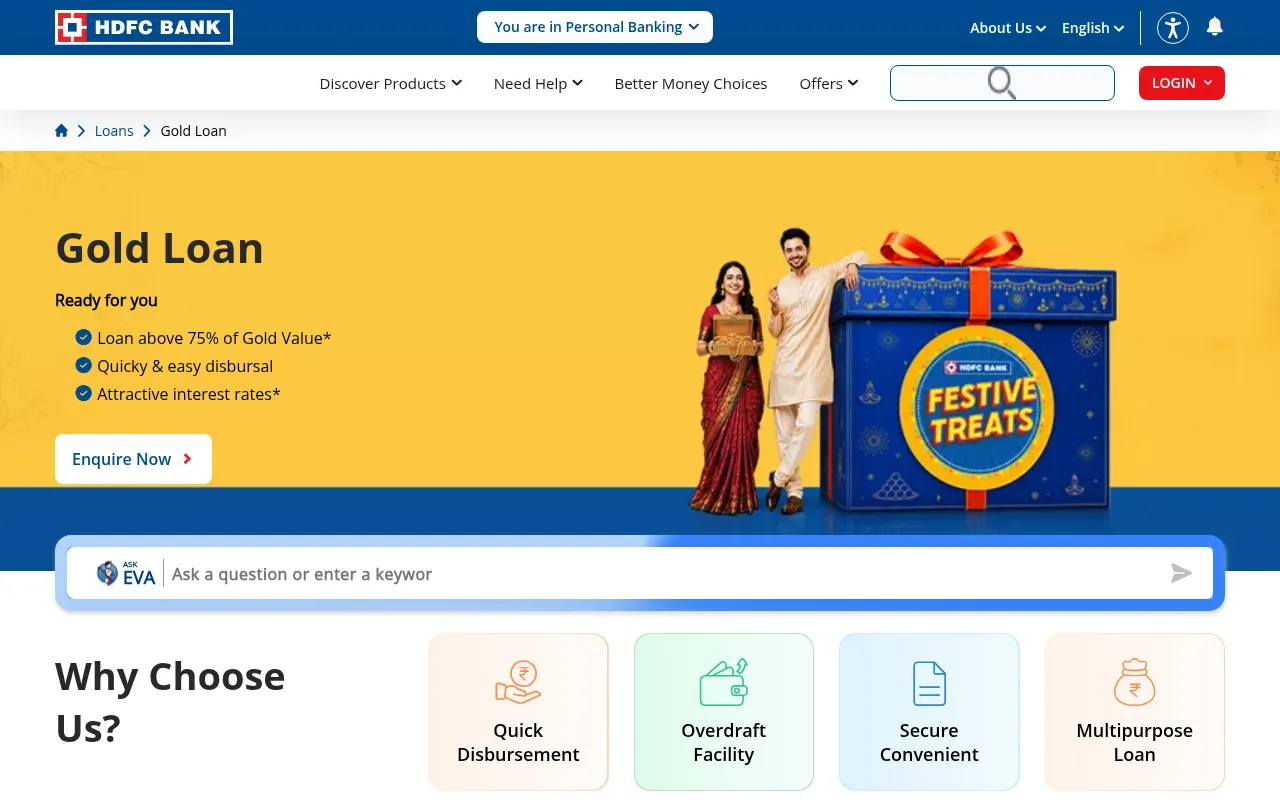 Screenshot of hdfc.bank.in