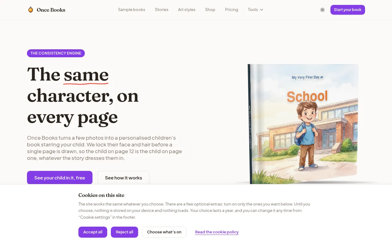 Screenshot of oncebooks.com
