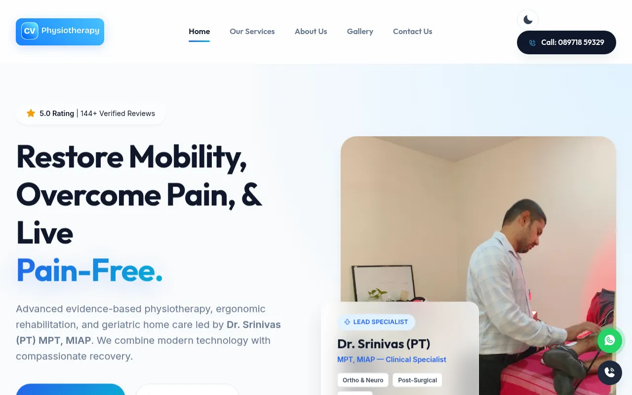 Screenshot of cvphysiotherapy.in