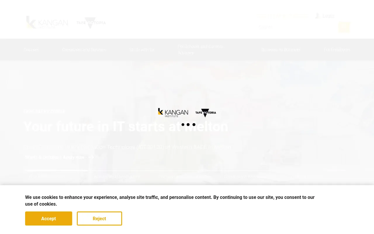 Screenshot of kangan.edu.au