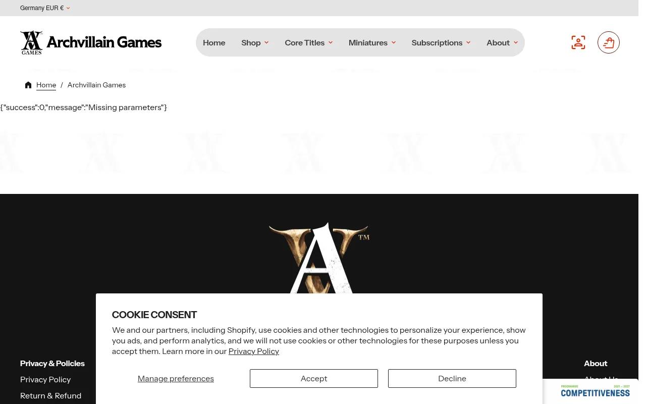 Screenshot of archvillaingames.com