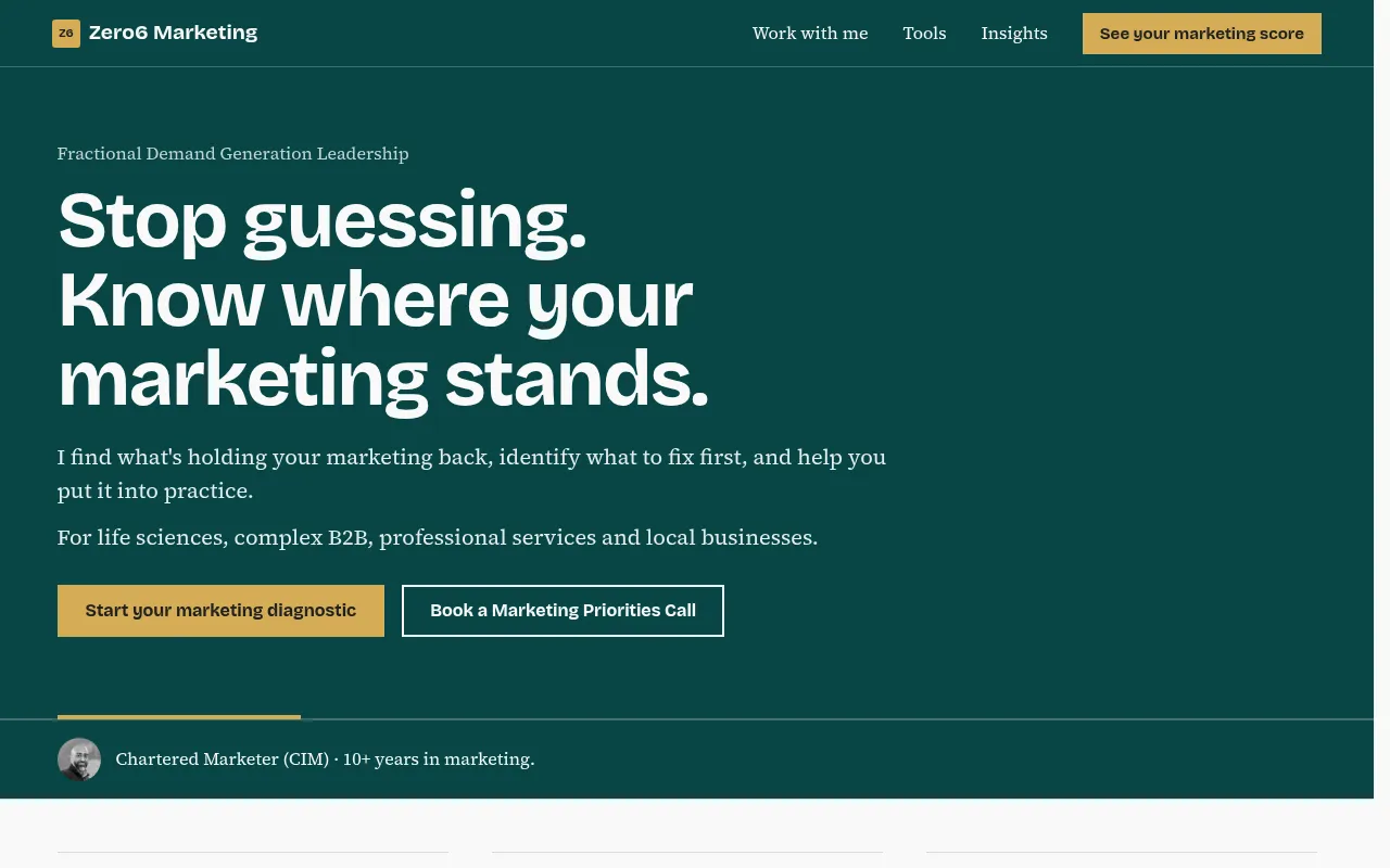 Screenshot of zero6marketing.com