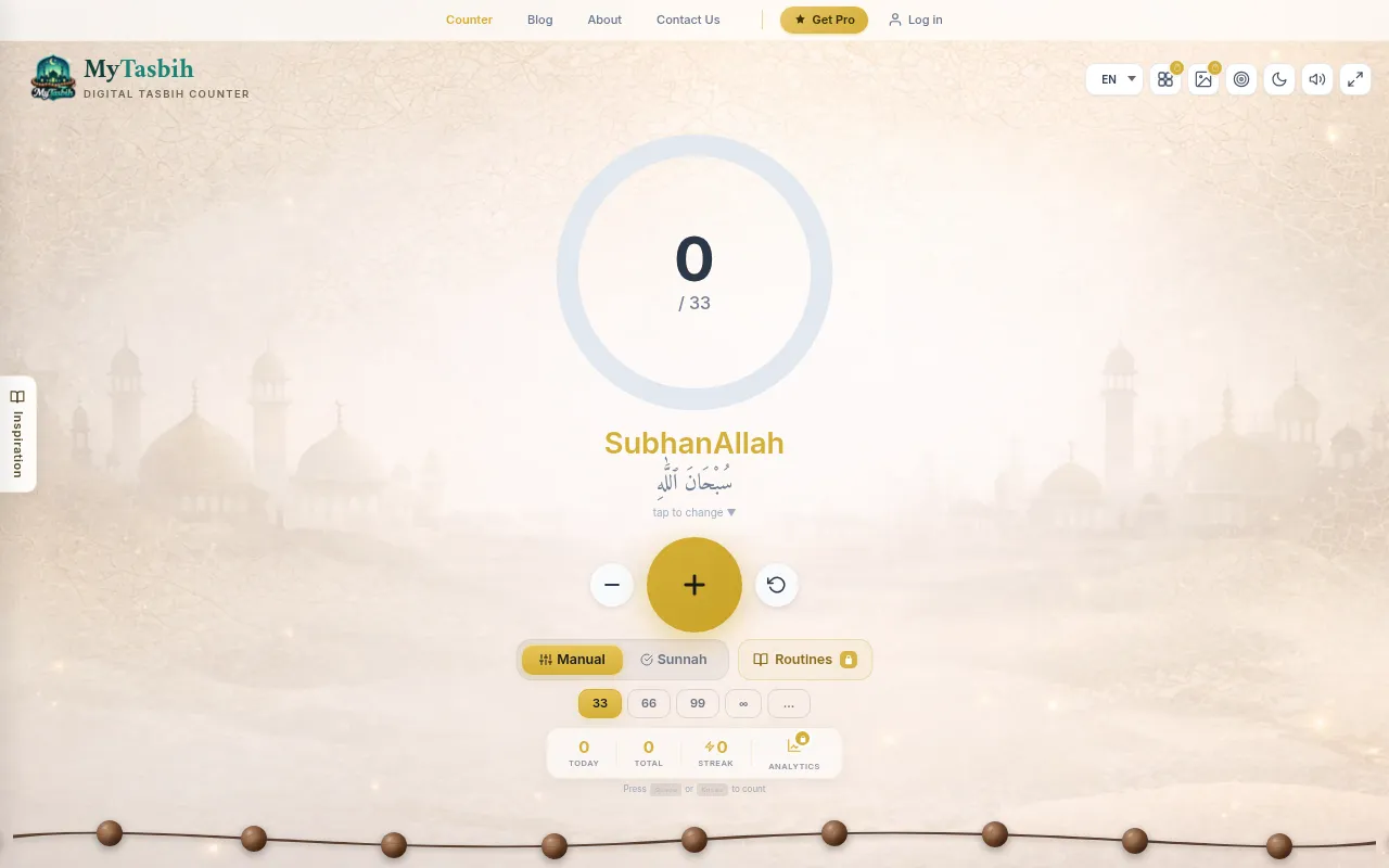 Screenshot of mytasbih.com