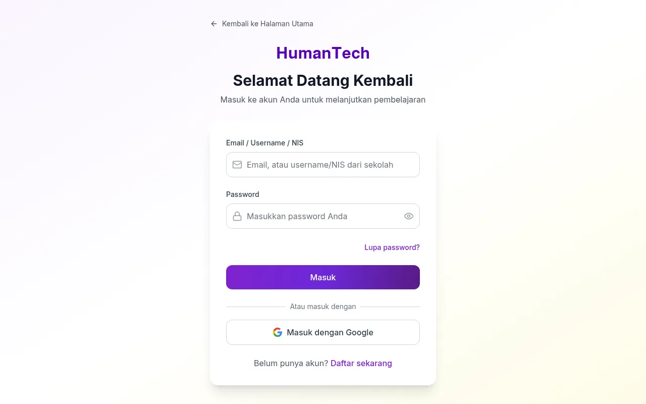 Screenshot of humantech.id