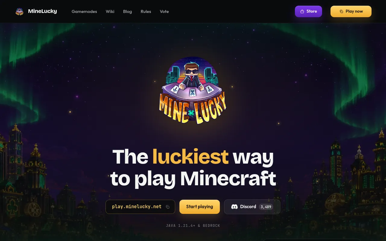 Screenshot of minelucky.net