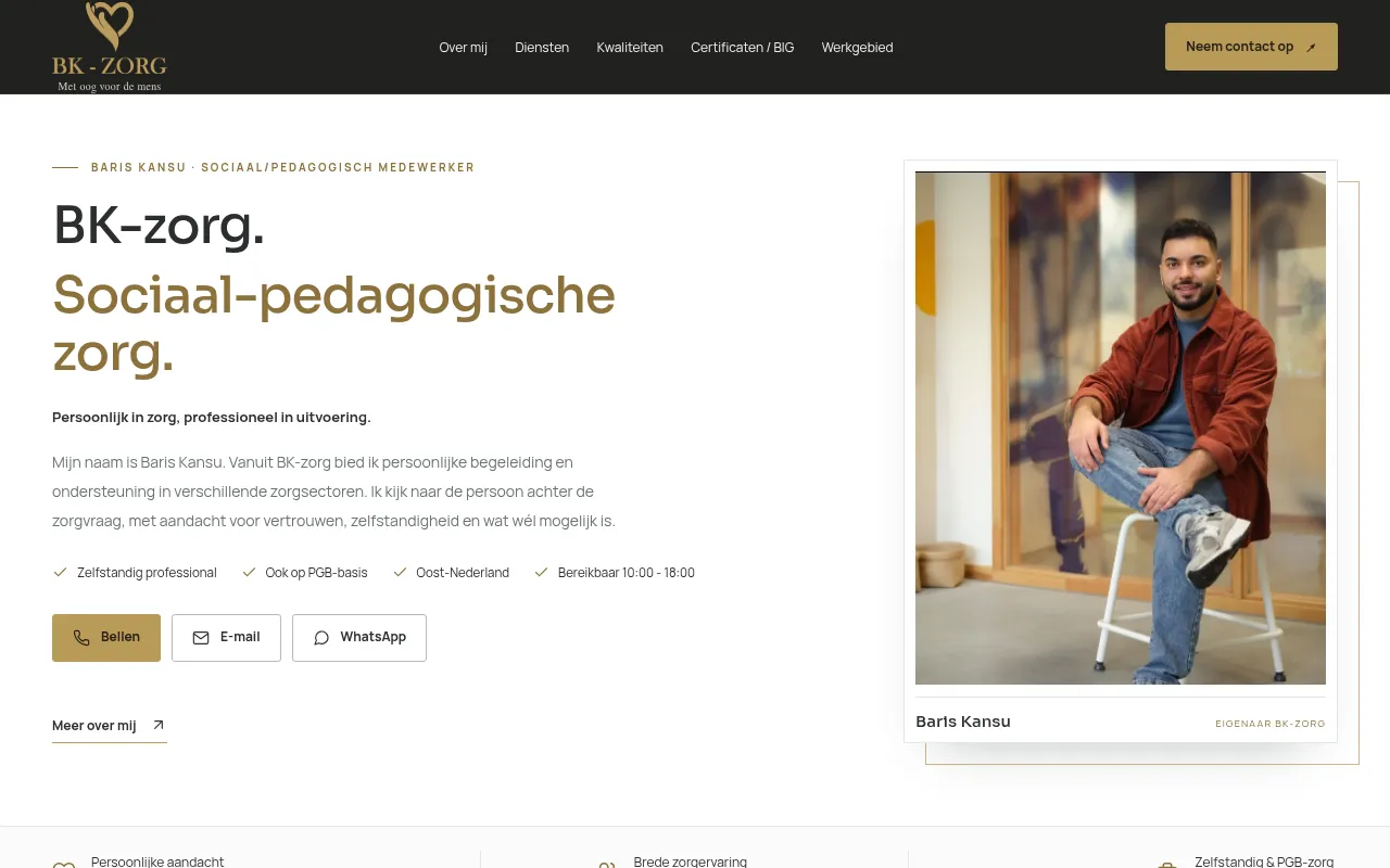 Screenshot of bk-zorgverlening.nl