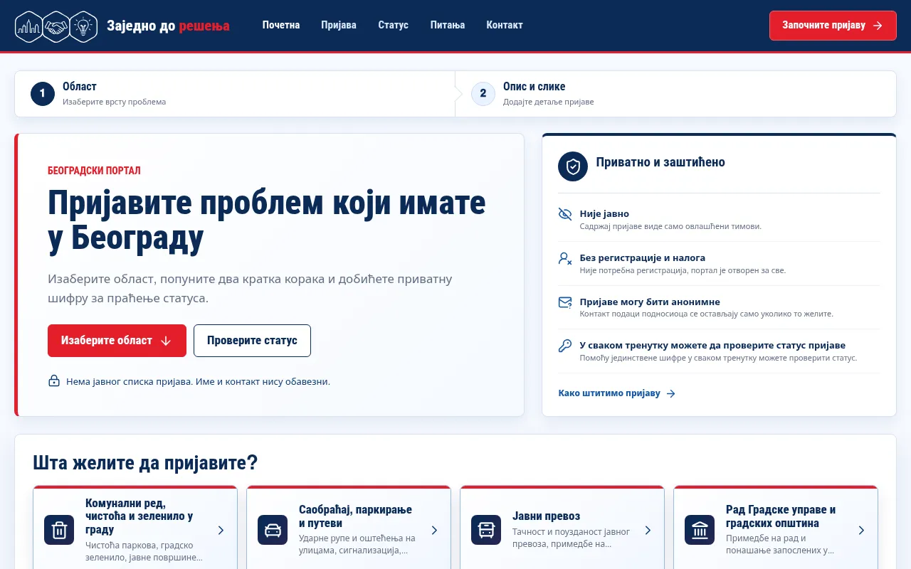 Screenshot of zajednodoresenja.rs
