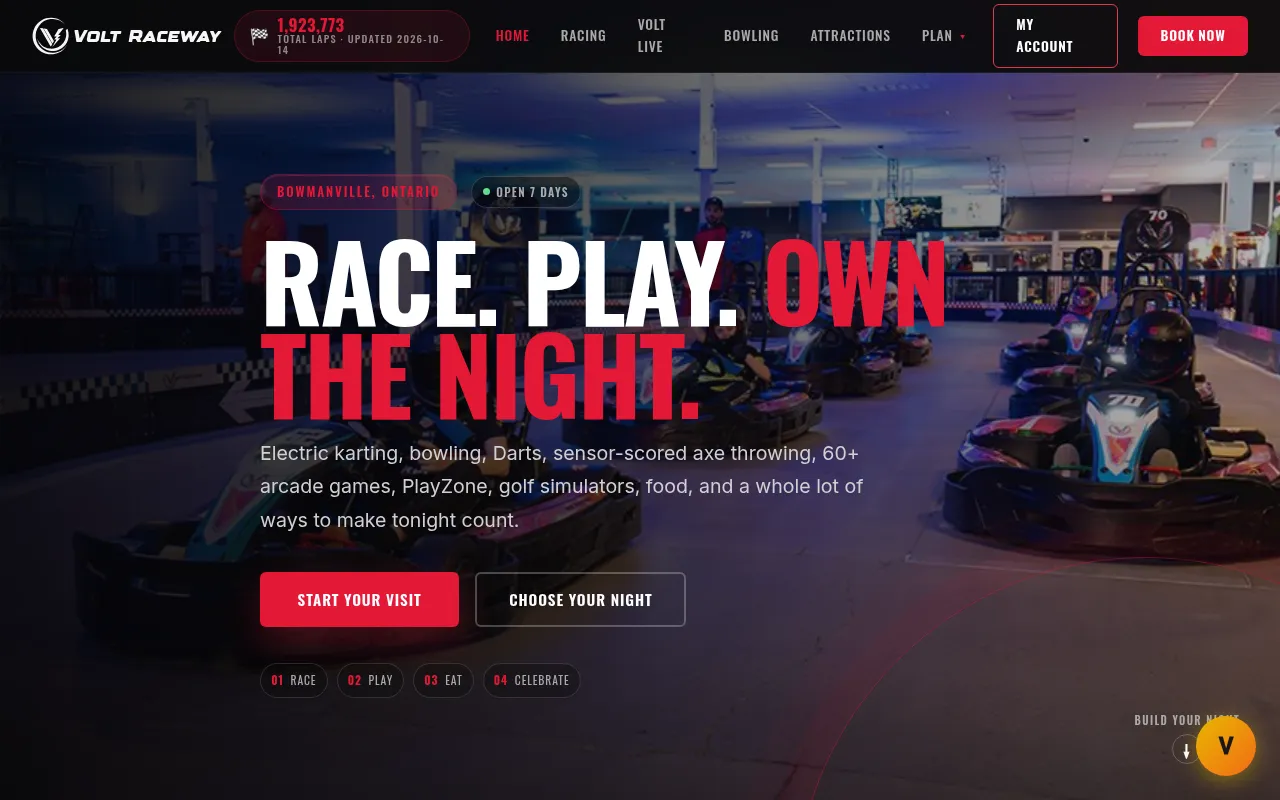 Screenshot of voltraceway.com