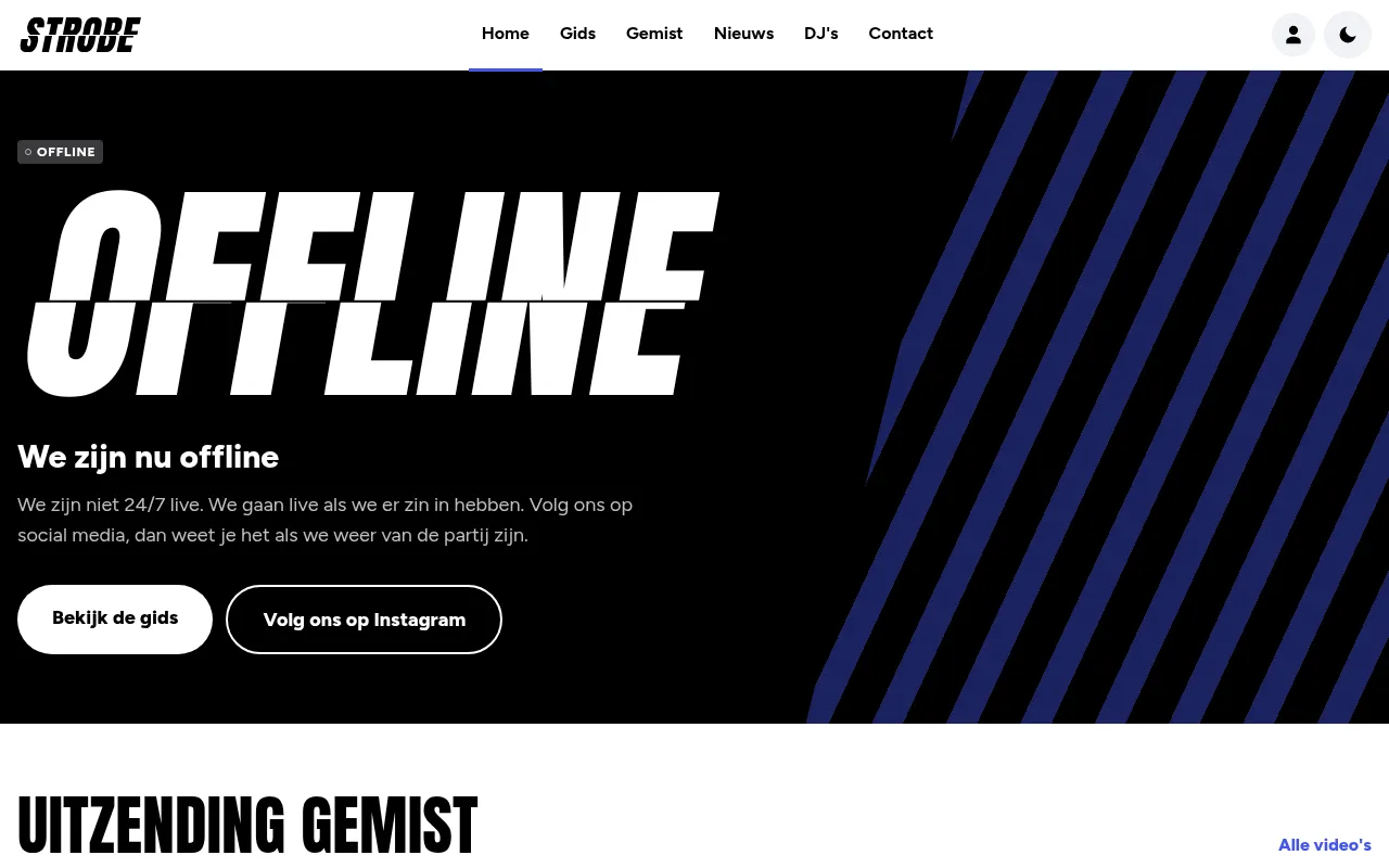 Screenshot of stroberadio.nl