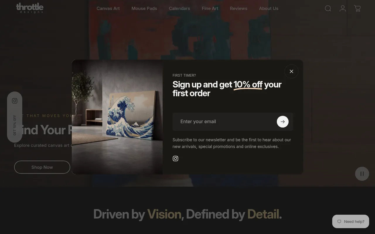 Screenshot of throttledesigns.com