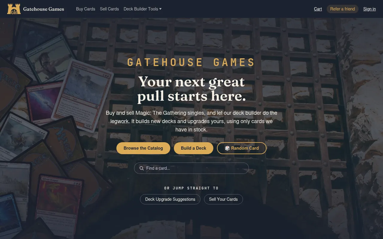 Screenshot of gatehousegames.ca