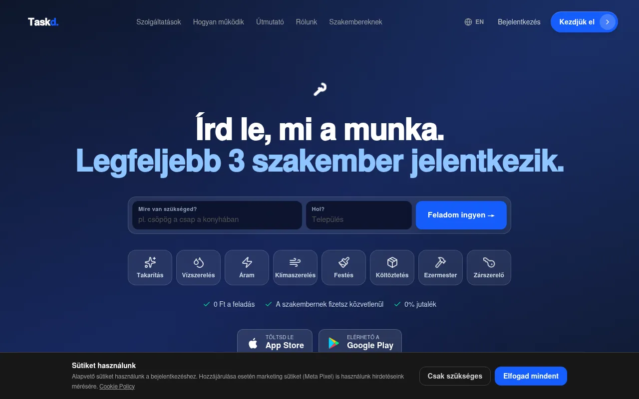 Screenshot of taskd.hu