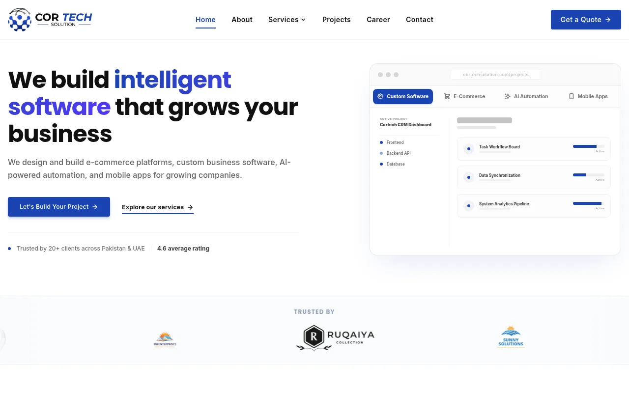 Screenshot of cortechsolution.com