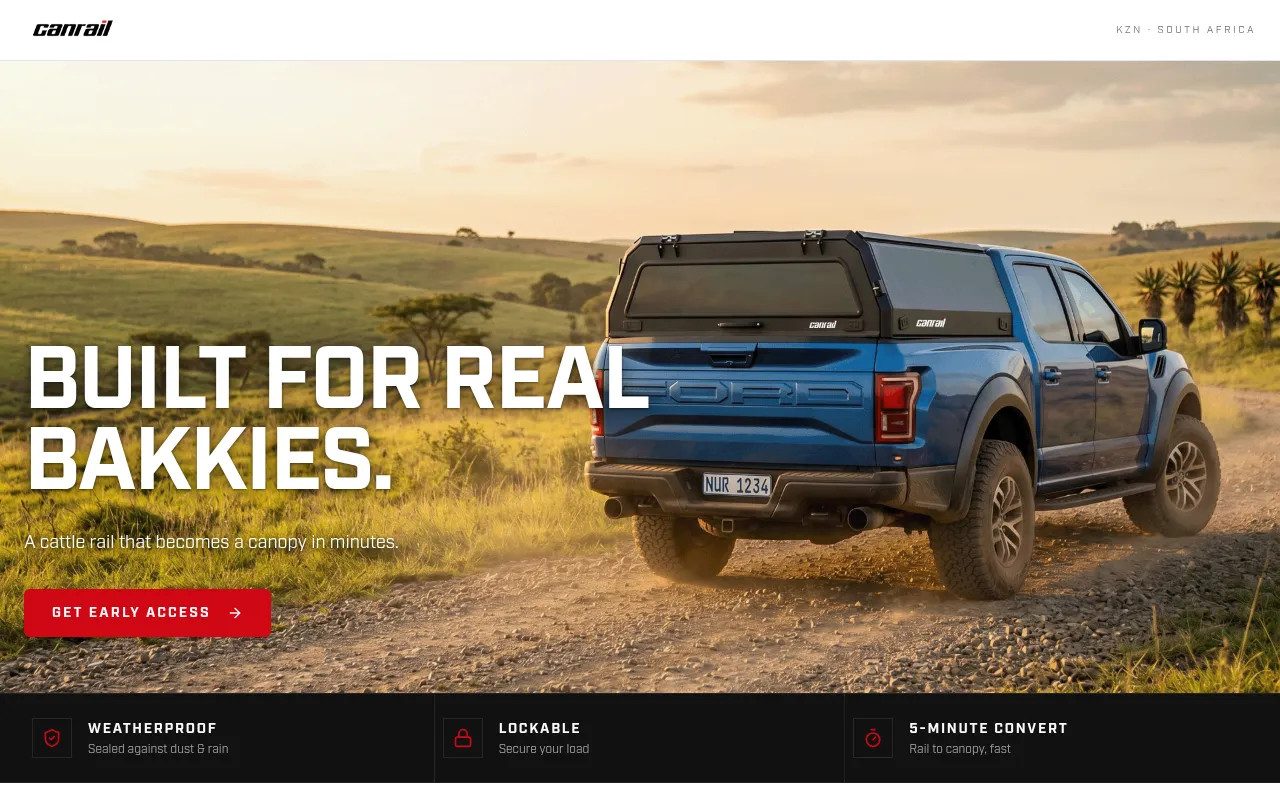 Screenshot of canrail.co.za