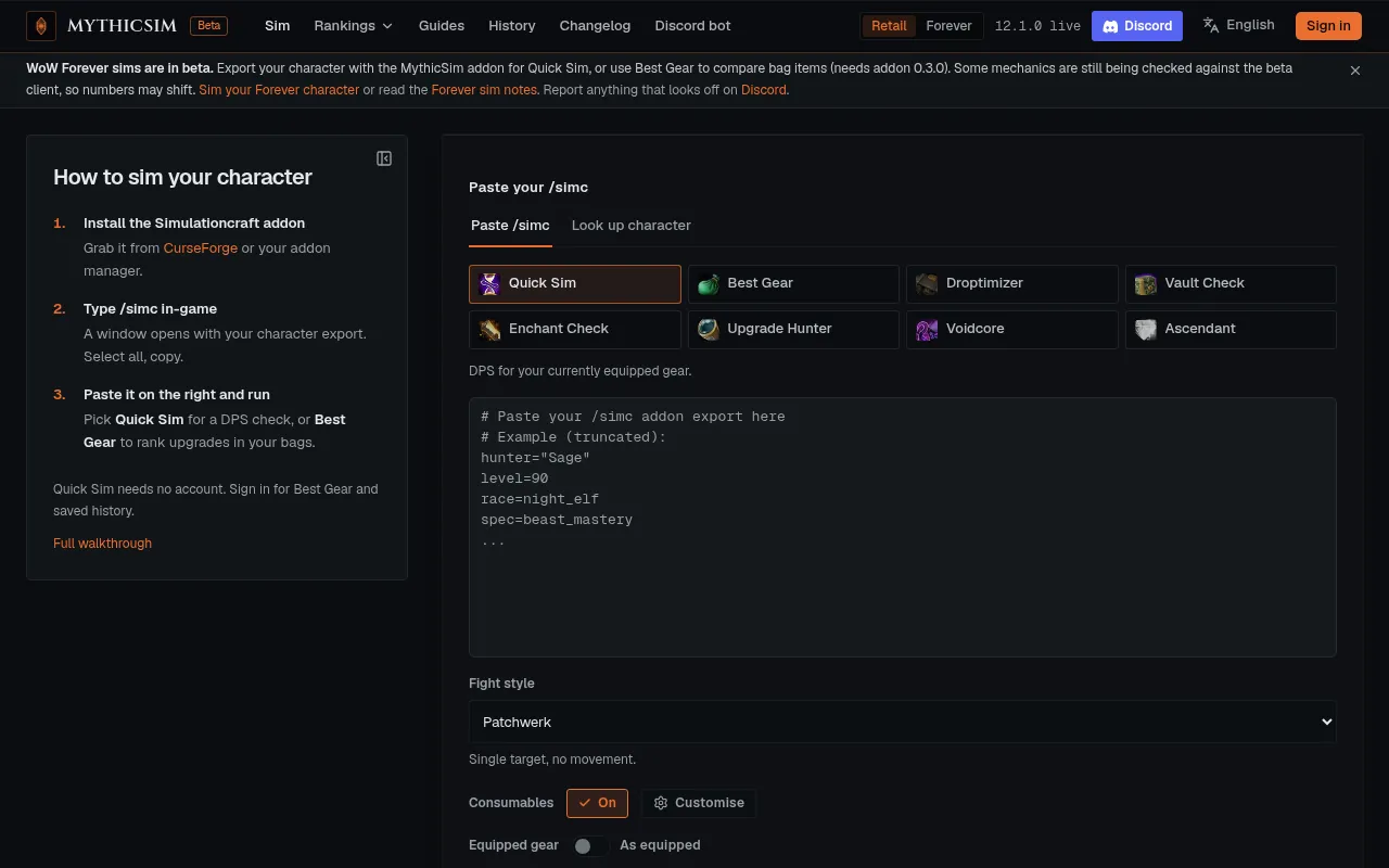 Screenshot of mythicsim.com