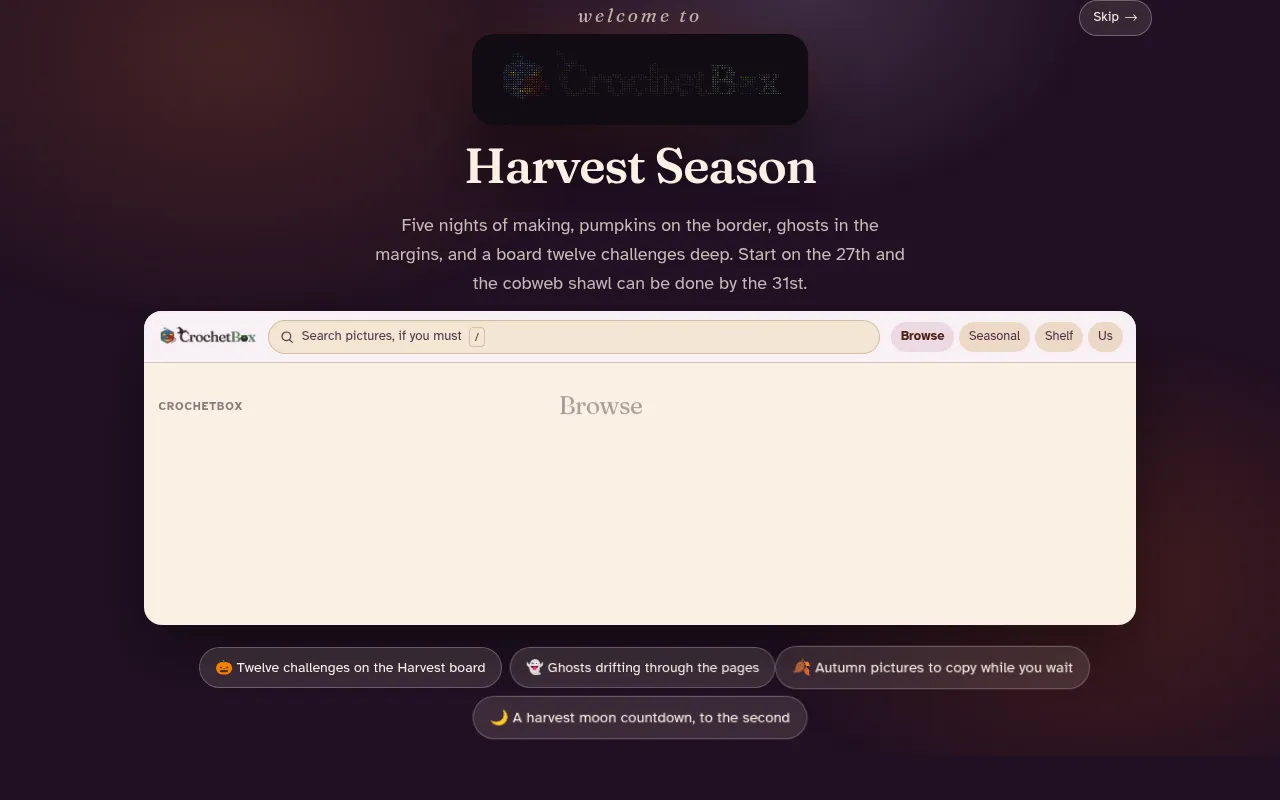 Screenshot of crochetbox.org