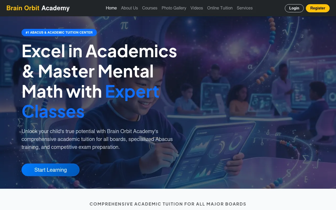 Screenshot of brainorbitacademy.com