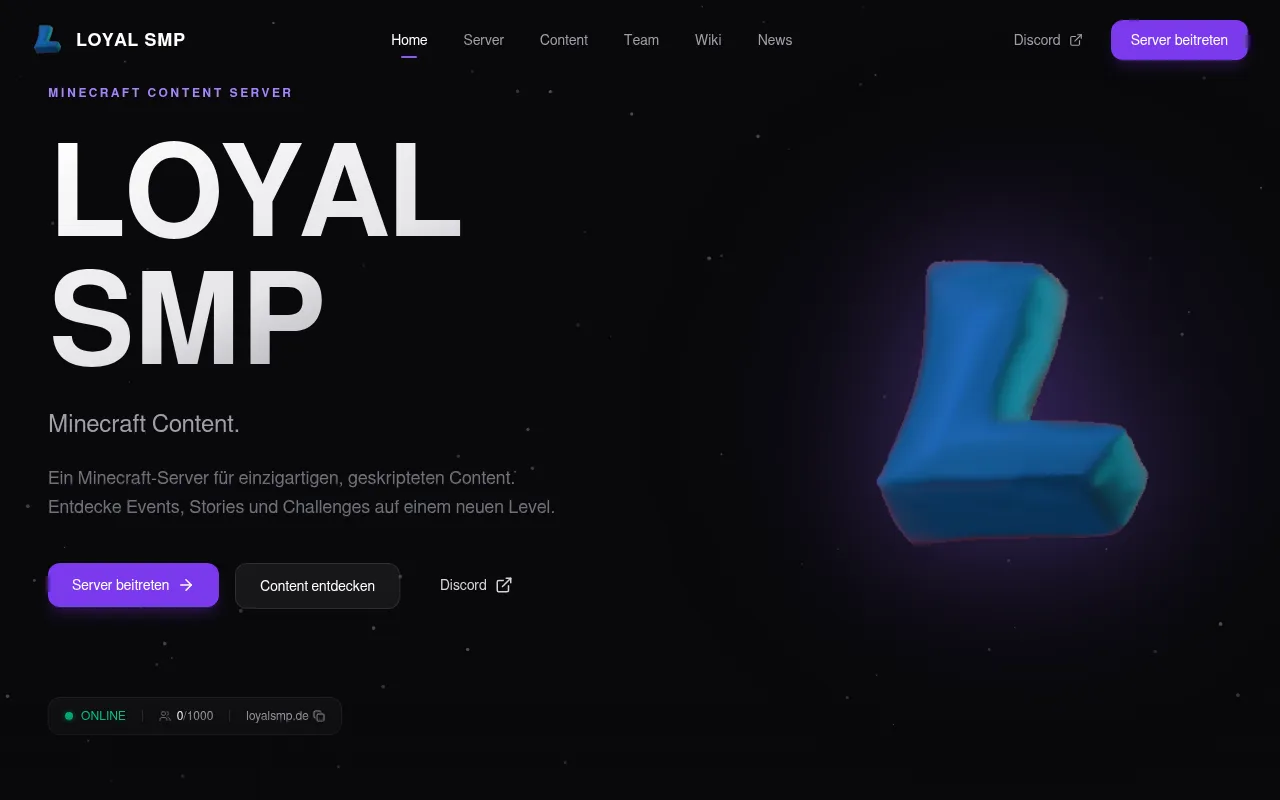 Screenshot of loyalsmp.de