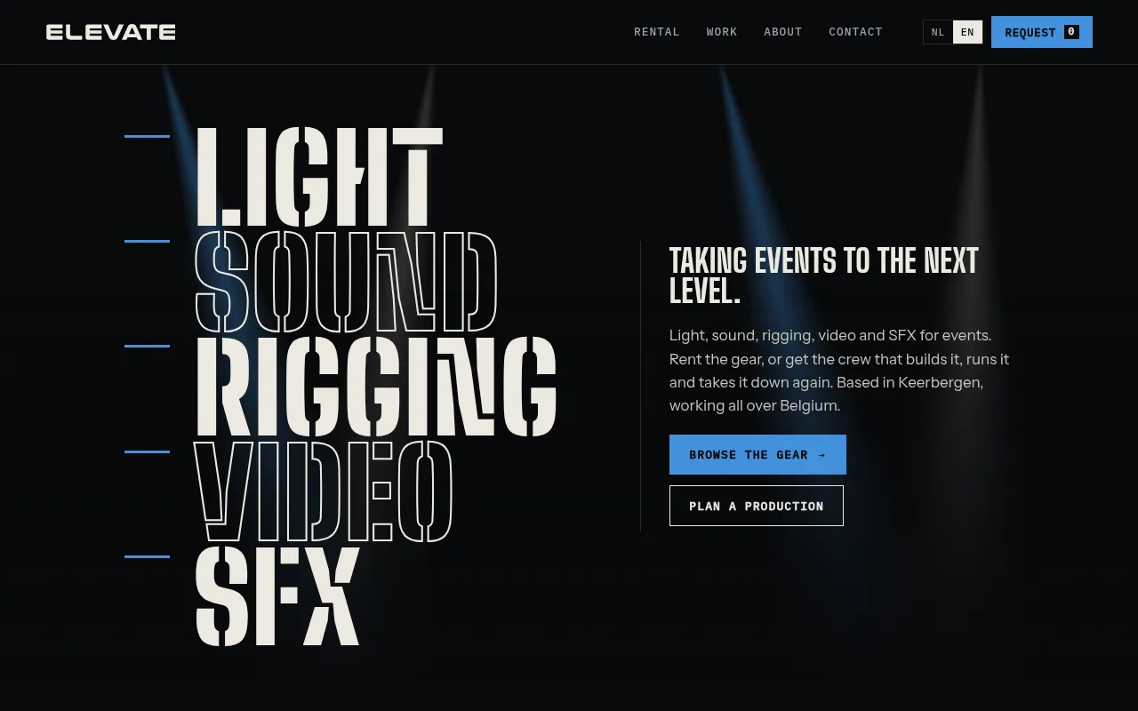 Screenshot of elevate.be