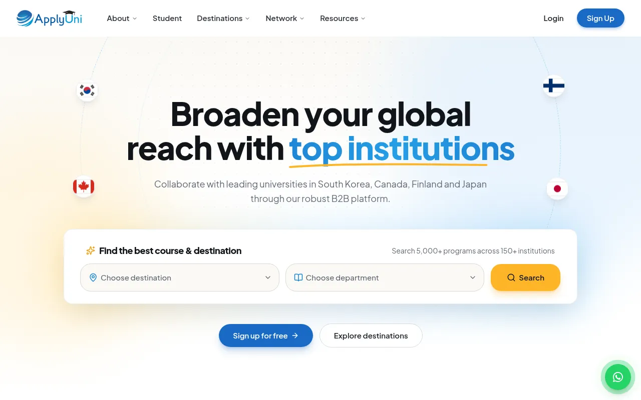 Screenshot of applyuni.global