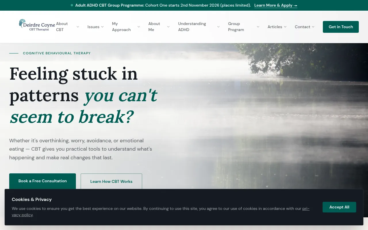 Screenshot of deirdrecoynecbt.com