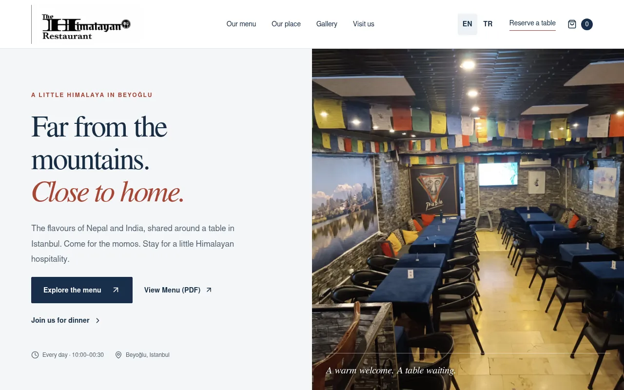 Screenshot of thehimalayanrestaurants.com