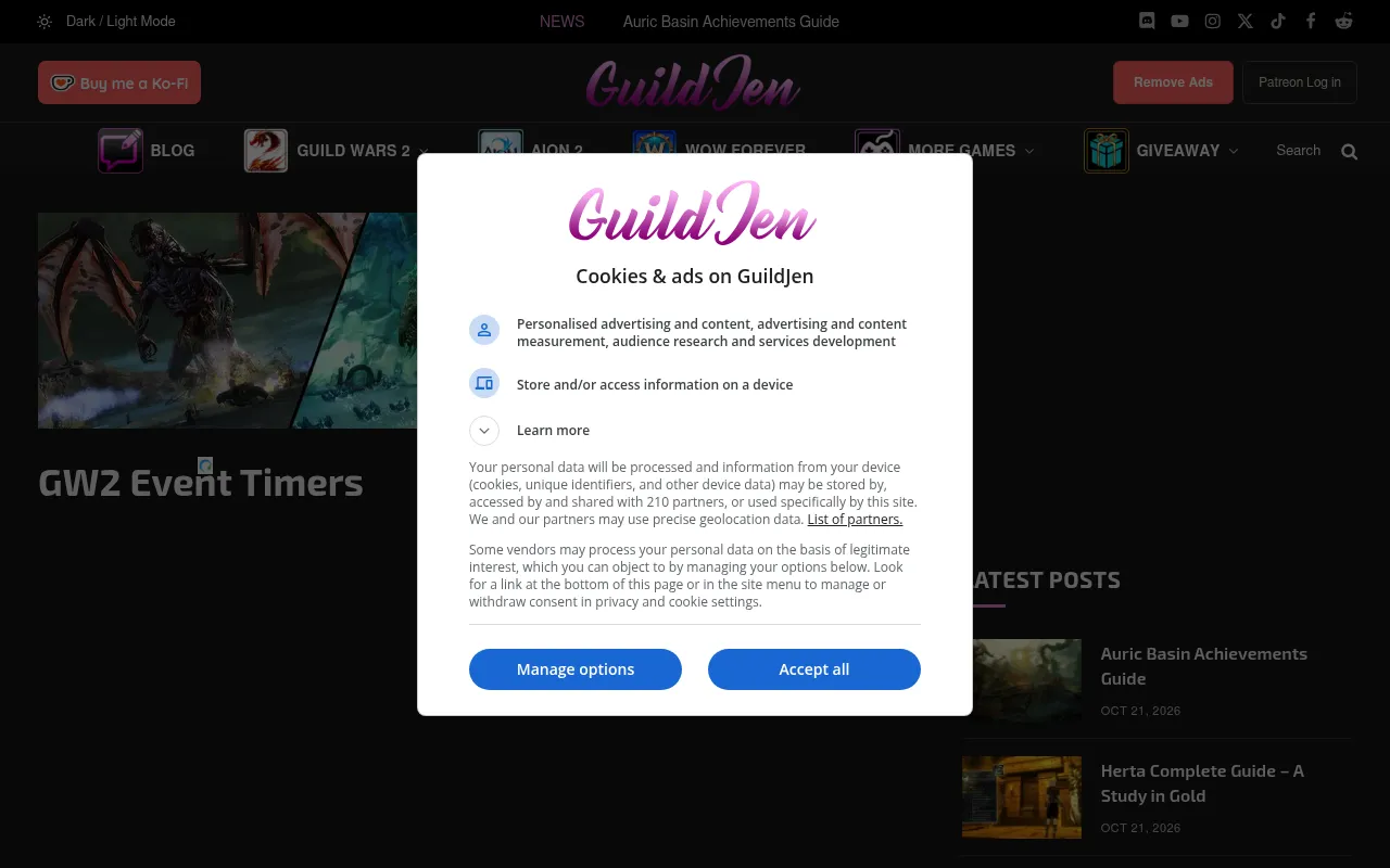 Screenshot of guildjen.com