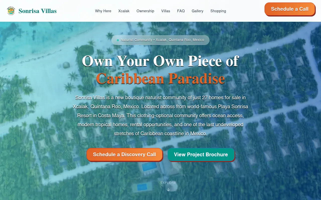 Screenshot of sonrisavillas.com