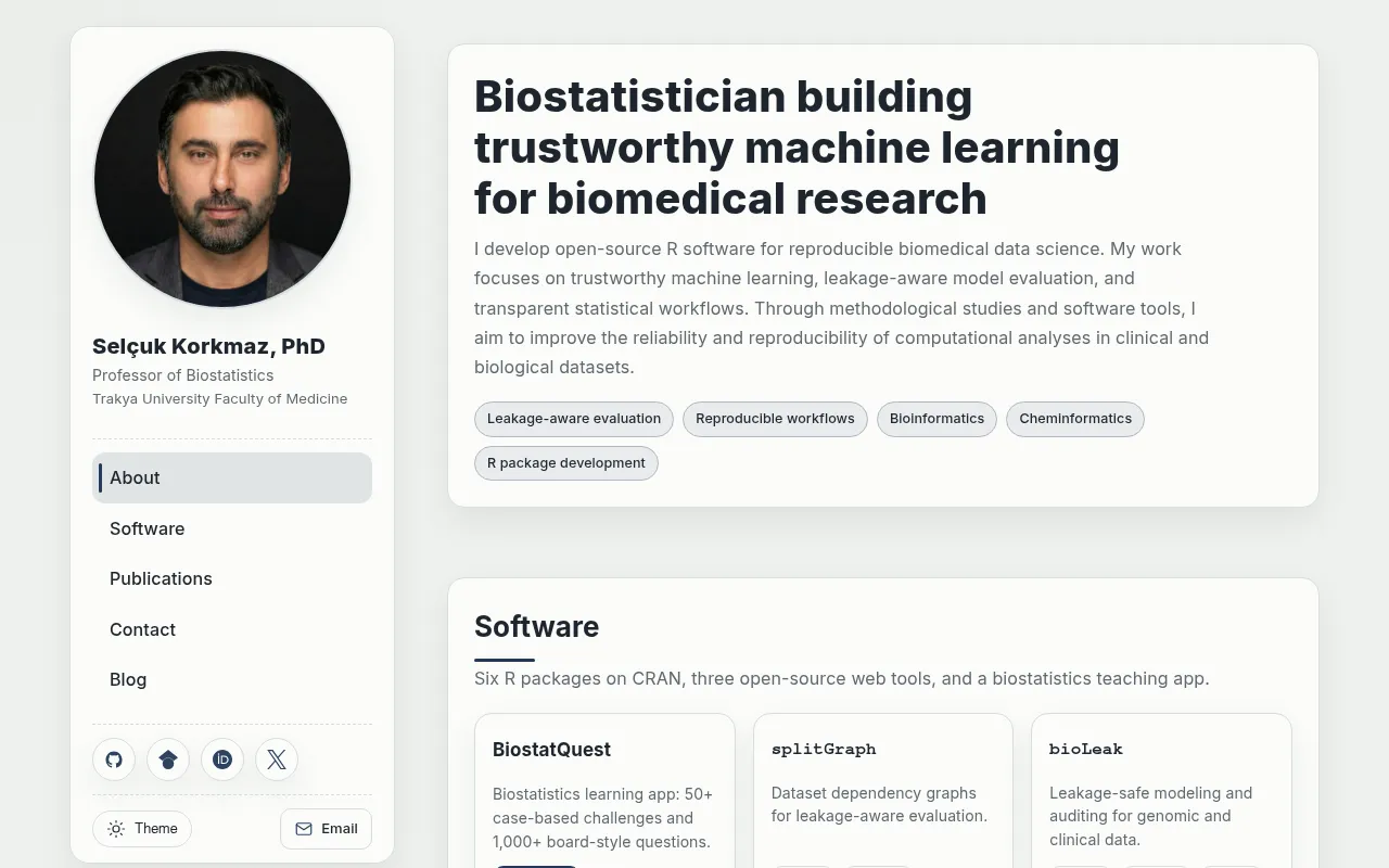 Screenshot of selcukorkmaz.github.io