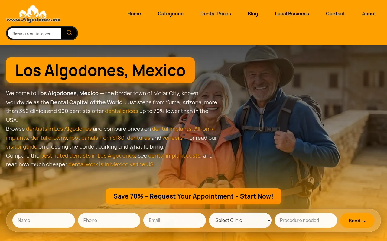 Screenshot of algodones.mx