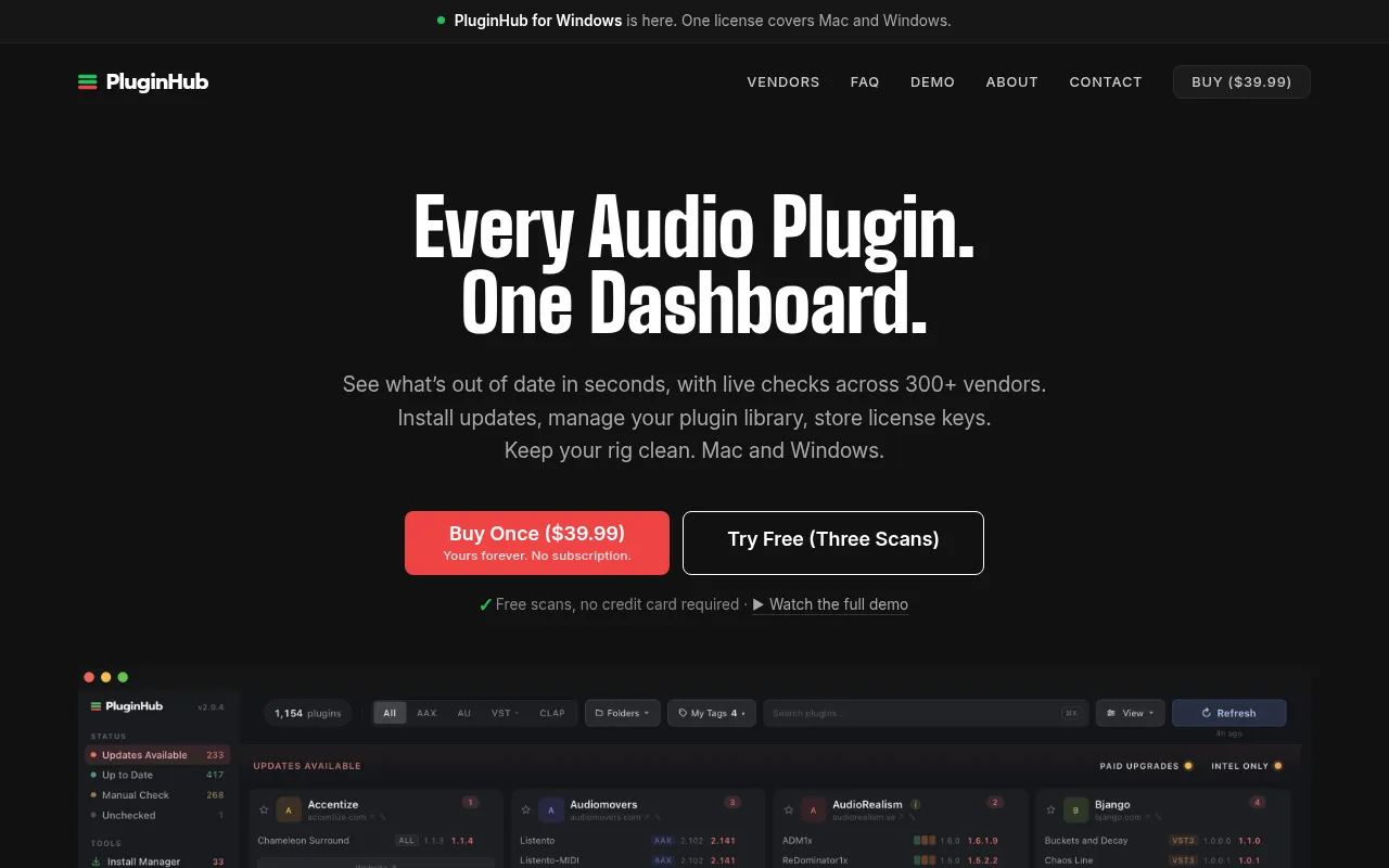 Screenshot of pluginhubapp.com