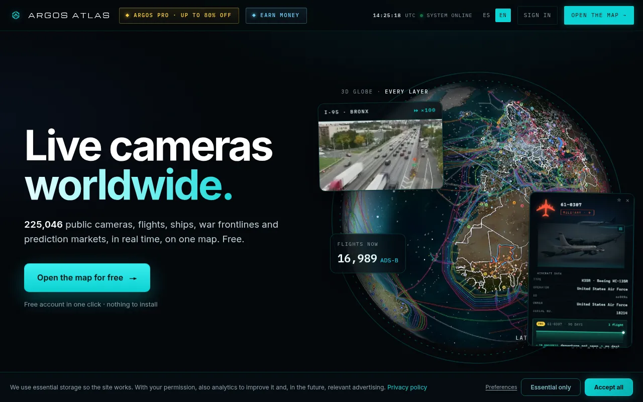 Screenshot of argosatlas.com