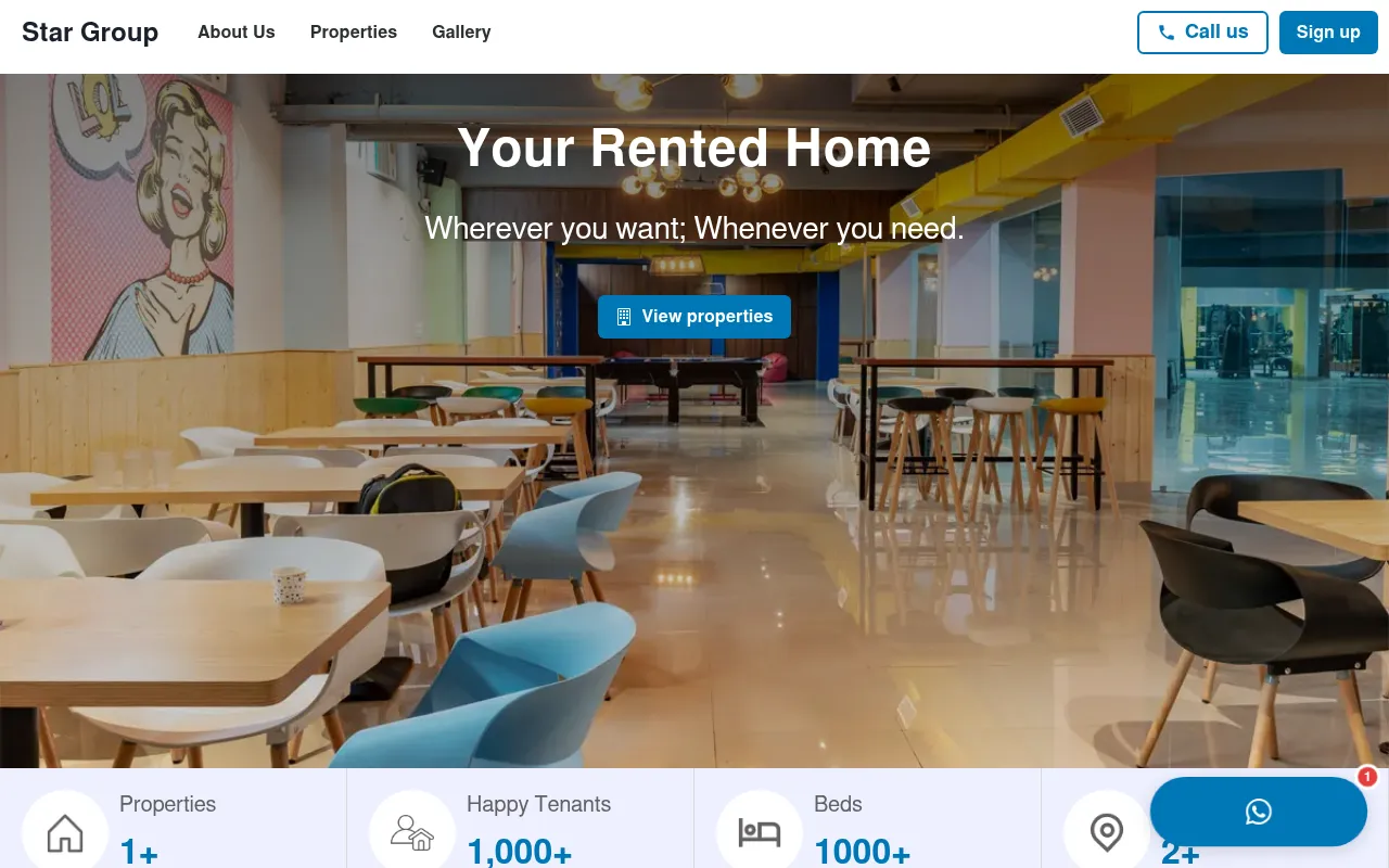 Screenshot of starpghostels.com