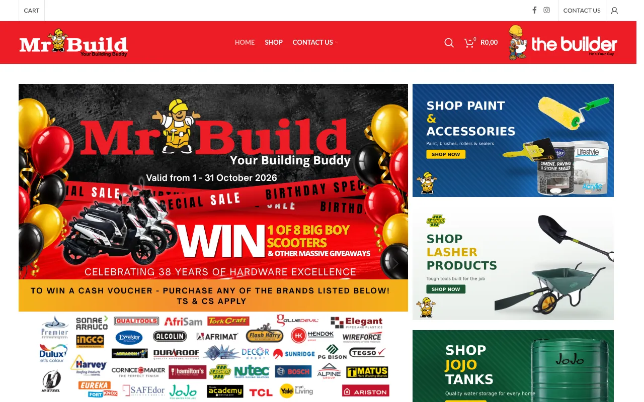 Screenshot of mrbuild-online.co.za
